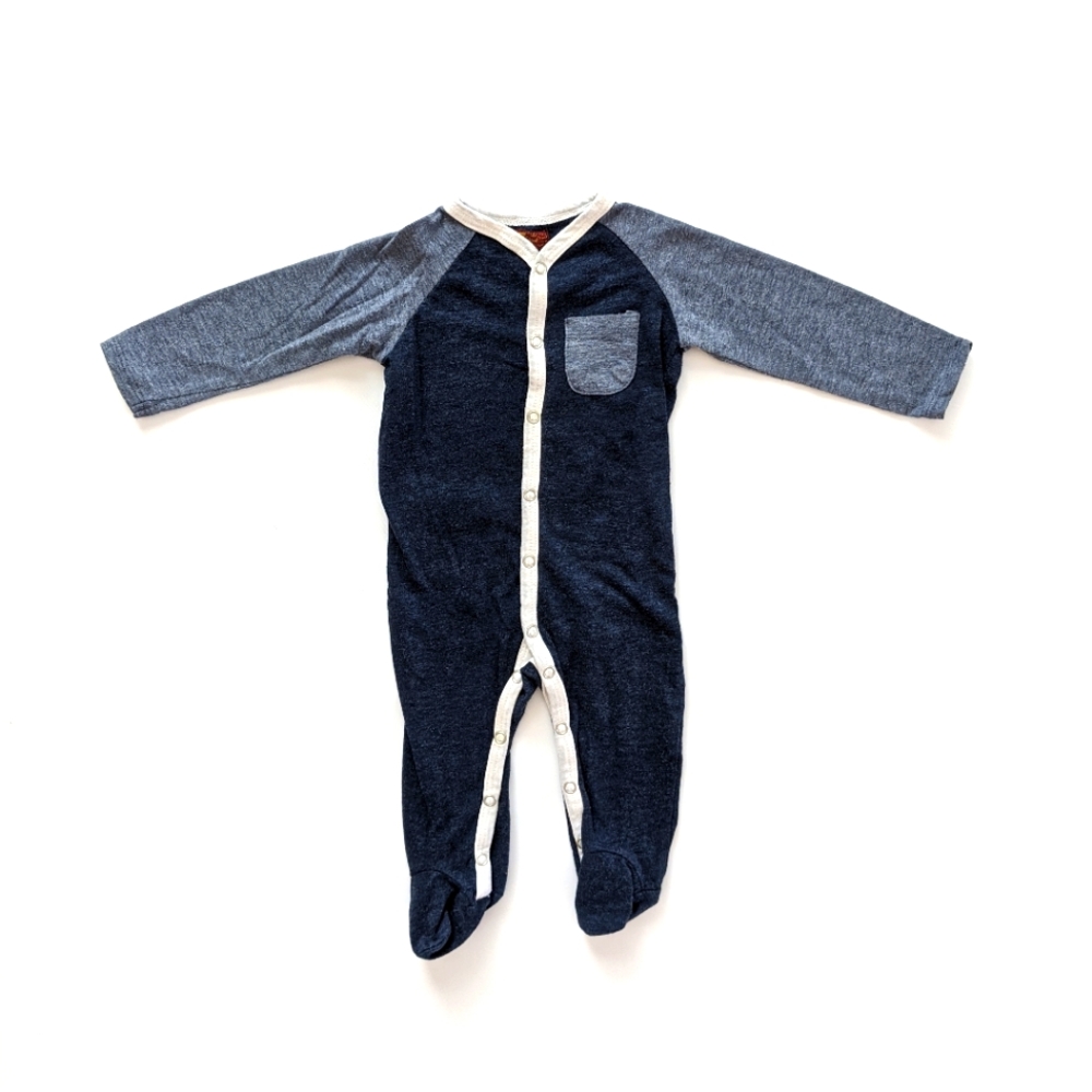 7 For All Mankind Raglan Long Sleeve Footie